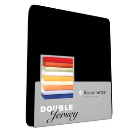 Double Jersey Hoeslaken Romanette Zwart-Twijfelaar (120/130 x 200/210/220 cm)