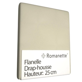 Drap-housse Romanette Beige (Flanelle)-80 x 200 cm