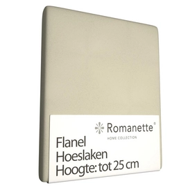 Hoeslaken Romanette Beige (Flanel)-80 x 200 cm