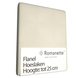 Hoeslaken Romanette Ivoor (Flanel)-80 x 200 cm