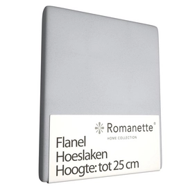 Hoeslaken Romanette Lichtgrijs (Flanel)-80 x 200 cm