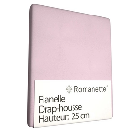 Drap-housse Romanette Rose (Flanelle)-80 x 200 cm