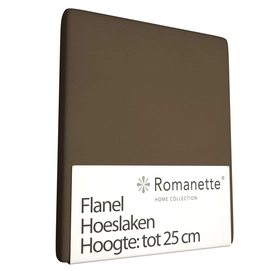 Hoeslaken Romanette Taupe (Flanel)-180 x 220 cm