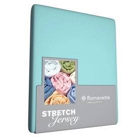 Drap-housse Romanette Aqua Bleu (Jersey)