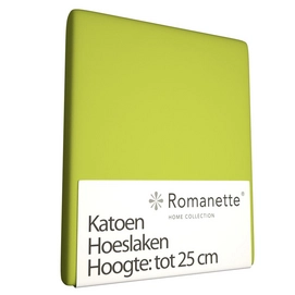 Hoeslaken Romanette Appel Groen (Katoen)-80 x 200 cm