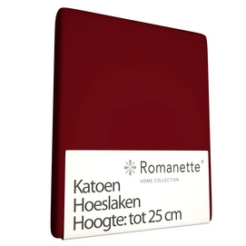 Hoeslaken Romanette Bordeaux Rood (Katoen)-80 x 200 cm