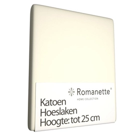 Katoenen Hoeslaken Romanette Ivoor-70 x 200 cm