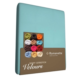 Hoeslaken Romanette Aqua Blauw (Velours)