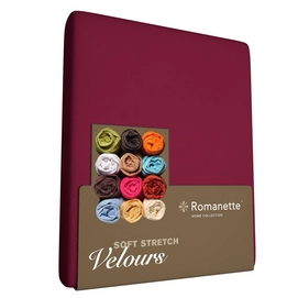 Drap-housse Romanette Rouge Bordeaux (Velours)-Lits Simples (80/90 x 200/210/220 cm)