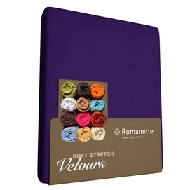 Drap-housse Romanette Violet (Velours)-Lits Simples (80/90 x 200/210/220 cm)