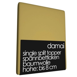 Single Split Topper Spannbettlaken Damai Khaki 8 cm (Baumwolle)