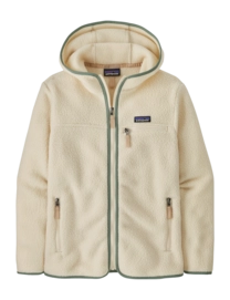 Hoodie Patagonia Women Retro Pile Hoody Natural w/Ellwood Green