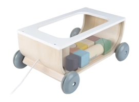 Houten Speelgoed Janod Sweet Cocoon Blokkenkar