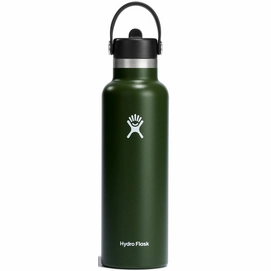 Bouteille Isotherme Hydro Flask Standard Flex Straw Cap Olive 621 ml