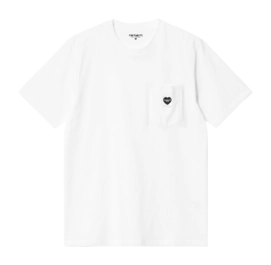 T-Shirt Carhartt WIP Unisex S/S Tasche Herz Weiß / Schwarz