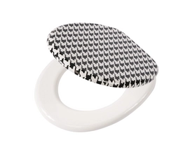 Toilet Seat Tiger Pied De Poule White / Black