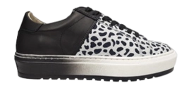 Baskets JJ Footwear Modesto Léopard Noir Blanc Largeur de Pied G