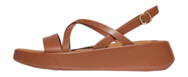 FitFlop Women F-Mode Leather Flatform Strappy Back-Strap Sandals Deep Tan