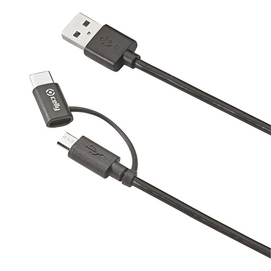 Kabel Celly Micro USB-C Adapter Zwart (1 meter)