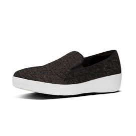 Sneaker FitFlop Superskate Uberknit Black Metallic Bronze Damen