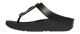 FitFlop Women Fino Multi-Stone Leather Toe-Post Sandals All Black