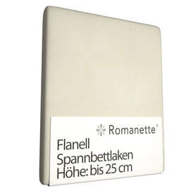 Spannbettlaken Romanette Elfenbein (Flanell)-80 x 200 cm