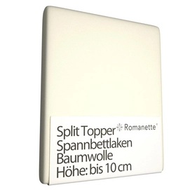 Split Topper Spannbettlaken Romanette Elfenbein (Baumwolle)-160 x 200 cm