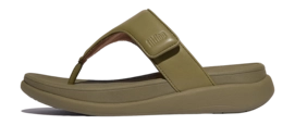 FitFlop Women F-Mode Go Adjustable Flatform Toe-Post Sandals Camo-Green