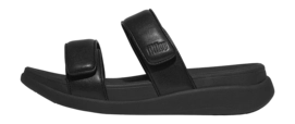 FitFlop Damen F-Mode Go Adjustable Flatform Two-Bar Slides All Black
