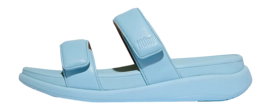 FitFlop Damen F-Mode Go Adjustable Flatform Two-Bar Slides Bondi Blue