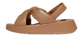 FitFlop Women F-Mode Knot Soft-Leather Flatform B/Strap Sandals Classic Tan