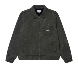 Jacket Obey Men Obey Workman Zip Black Wrinkle Wash