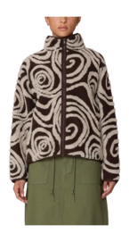 Jacke Obey Swirls Jacquard Zip Damen Brown Multi