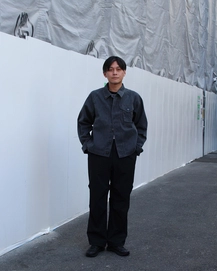 Jacket Snow Peak Unisex Sulfur Dyed Fade Coverall Charcoal