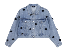 Jas Alix The Label Women Embellished Jacket Denim Blue