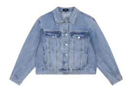 Jas Alix The Label Women Studs Denim Jacket Denim Blue