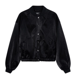 Jas Alix The Label Women Velvet Leather Bomber Black