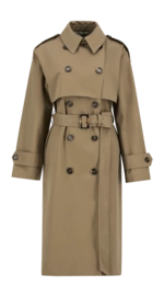 Jas Barbour Women Aoife Trench Showerproof Military Brown Hessian Tartan