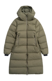 Jas Bergans Women Urban Down Long Coat Green Mud Loose Fit