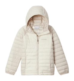 Jas Columbia Girls Powder Lite II Hooded Jacket Chalk Dark Stone Regular Fit