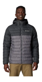Jas Columbia Men Powder Lite II Hooded Jacket City Grey Shark Regular Fit