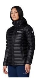 Jas Columbia Women Arctic Crest Down Hooded Jacket Black Regular Fit