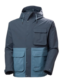 Jas Helly Hansen Men Escape Utility Rain Jacket Washed Navy HELLY TECH PROTECTION