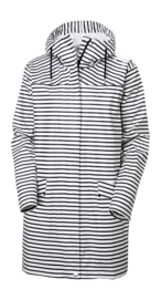 Jas Helly Hansen Women Moss Rain Coat White Navy Stripe Normale pasvorm