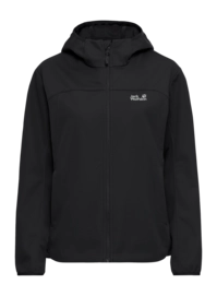 Jacke Jack Wolfskin Damen Windhain 2 Hoody Black