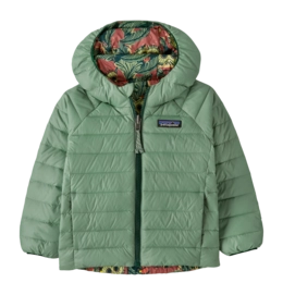 Jas Patagonia Baby Reversible Down Sweater Hoody Saw See Owl: Cascade Green