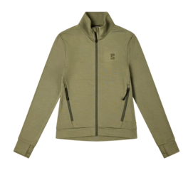 Jas Poederbaas Women FS Waffle Jacket Olive Green Regular Fit