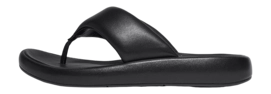 FitFlop Women iQushion D-Luxe Padded Leather Toe-Post Sandals All Black