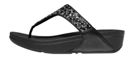 FitFlop Women Lulu Crystal-Mix Toe-Post Sandals All Black 25