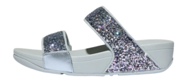 FitFlop Women Lulu Multi-Tonal Glitter Slides Quiet Blue 25